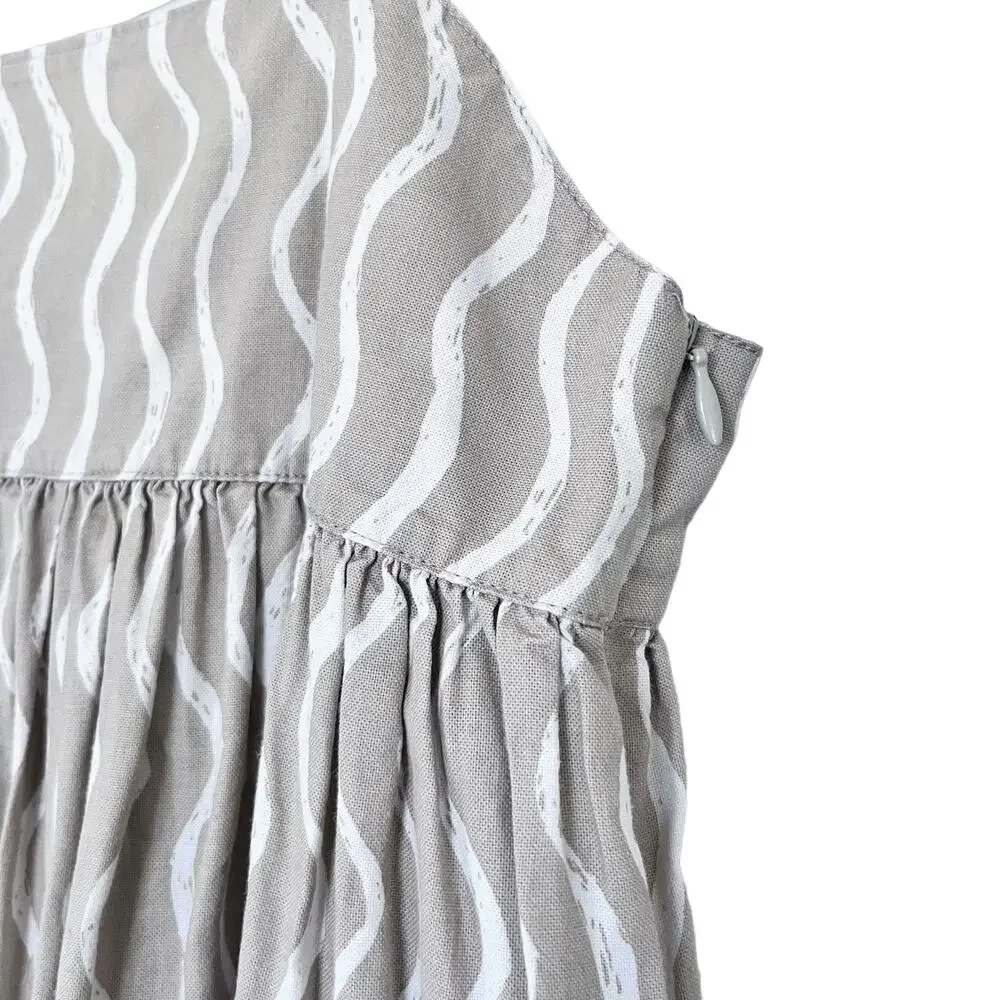 Beau Loves Wiggle Print Organic Cotton Stella Dress in Caramel sz 10/11